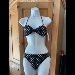 Macys Black & White Polkadot Bikini